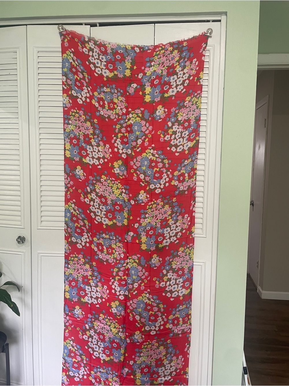 Talbots Floral Red Multicolor Lightweight Scarf